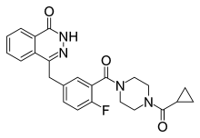 Chemical structure of olaparib.