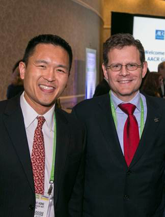 Hong, left, with Clifford A. Hudis, MD, a past-president of ASCO (2013-2014) and vice president for government relations, chief advocacy officer, and chief of the breast medicine service at Memorial Sloan Kettering Cancer Center.