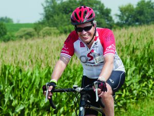 Michael Caligiuri, MD, who rides the 180-mile course in the Pelotonia each year. Photo by Jo McCulty, The Ohio State University